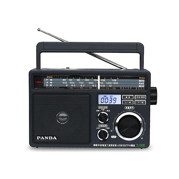 Panda T-09 FM MW SW Radio USB SD TF Card Loud Speaker MP3 MUsic Play Gift for Elderly