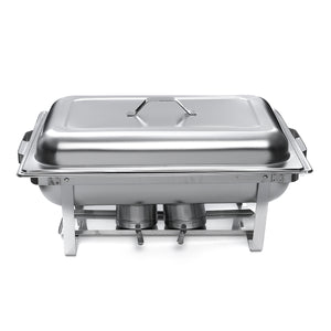 4 Packs 3 Plates Chafing Dish Tray Buffet Heating Stove Caterer Warmer Stainless Steel