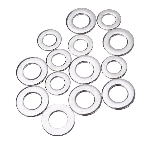 Suleve MXSW4 105Pcs Stainless Steel Gasket O Type Flat Gasket Washer Set m3/4/5/6/8/10