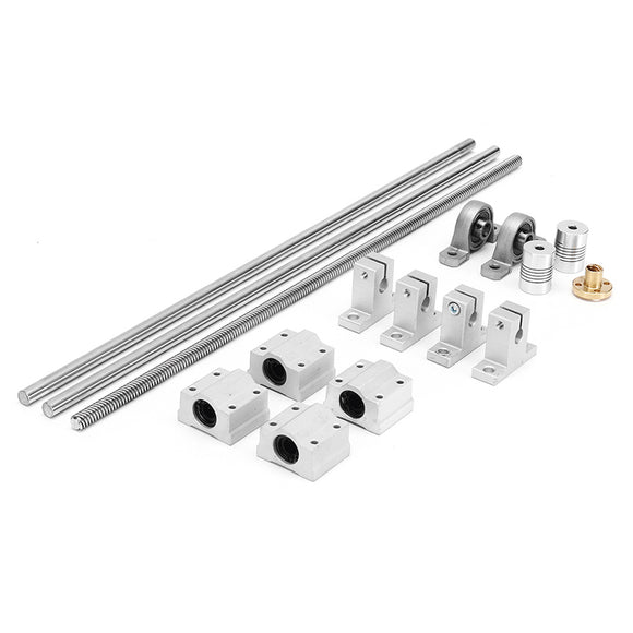 Machifit 15pcs 100mm-1000mm Optical Axis Guide Bearing Housings Linear Rail Shaft Support Screws Set