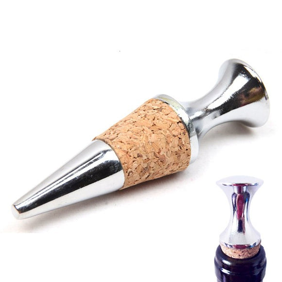 Zinc Alloy Wine Bottle Stopper Wood  Wine Champange Seal Ring Plug