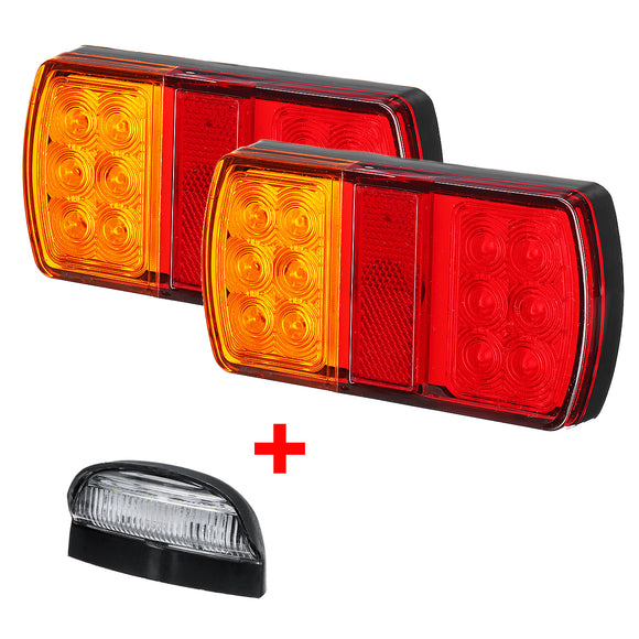 3PCS 6000K LED Car Tail Light Number Plate Light Waterproof Lamp for Truck Trailer Boat