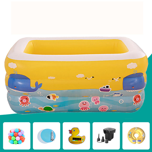 Kids Baby Inflatable Swimming Pool Aerated Square Newborn Water Bathing Play Toy