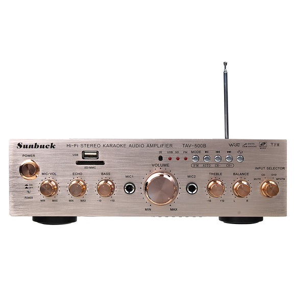 12V/220V 200W Car Home Theater Power Amplifier HIFI FM Radio Stereo Audio USB SD