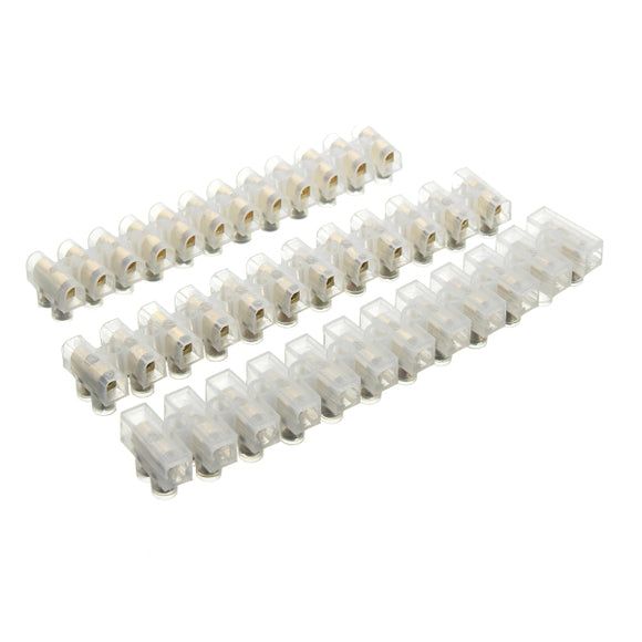 3 PCS 3A 5A 10A Dual 12 Position Screw Terminal Strip Covered Barrier Block