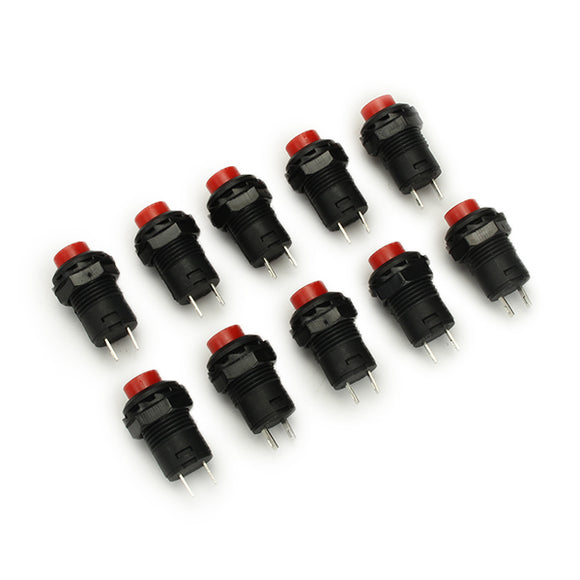 Wendao DS-228 125V 3A 12mm Self Locking ON/OFF Switch Push Button Round 10pcs