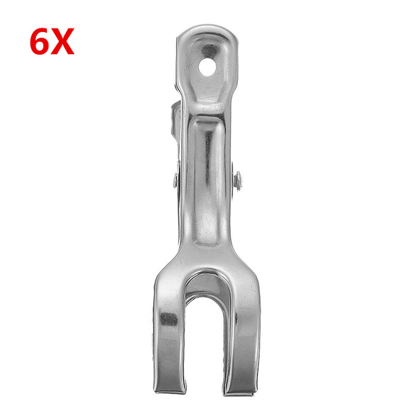 6Pcs 8.5cm Stainless Steel Clothes Clips Double Strong Medium Size Socks Towels Pegs Pins