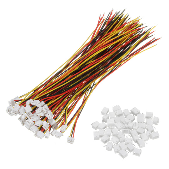 Excellway 100Pcs Mini Micro ZH 1.5mm 3-Pin JST Connector Plug With Wires Cables 15cm