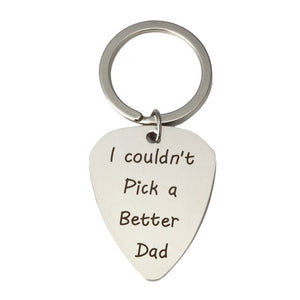 1Pcs Stainless Steel Guitar Picks with Keychain