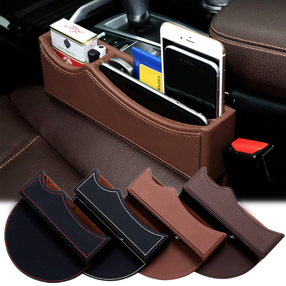 Car Seat Storage Box Gap Filler Catcher Phones Keys Cards Holder Organizer Collector