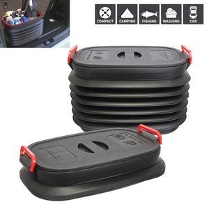 IPRee 37L Car Folding Fishing Telescopic Bucket with Cover Outdoor Portable Storage Box Organizer