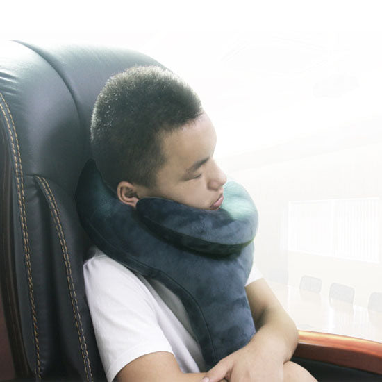 Q Shape Inflatable Decompression Support Headrest Portable Pillow Neck Head Chin Memory Cushion