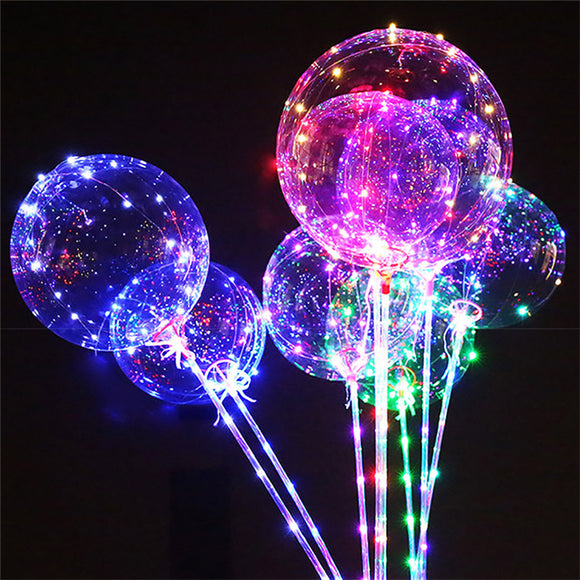20-inch DIY Luminous Transparent Wave Ball Birthday Wedding Decoration Led Lantern Balloon Vibrating Toy