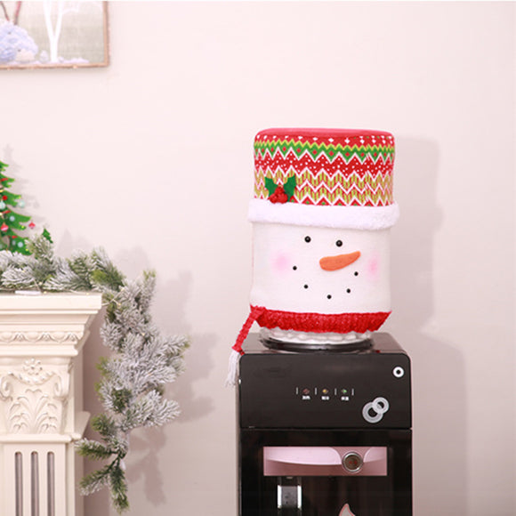 Christmas Water Dispenser Bucket Cover Barrel Dust Santa Claus Skin Home Decorations
