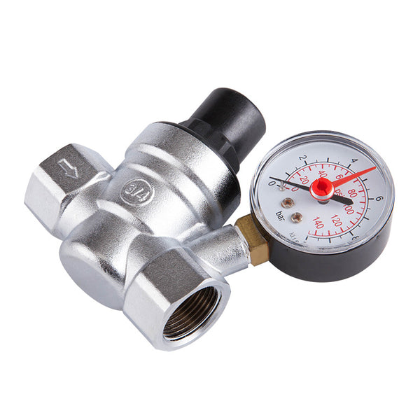 DN20(3/4Inch) DN15(1/2Inch) Pressure Reducing Valve Water Pressure Regulator with Gauge Pressure