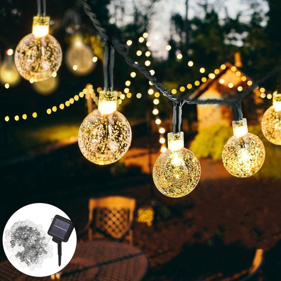 10M 2 Modes 80LED Bubble Ball Solar Fairy String Light Outdoor Indoor Garden Party Christmas Lamp