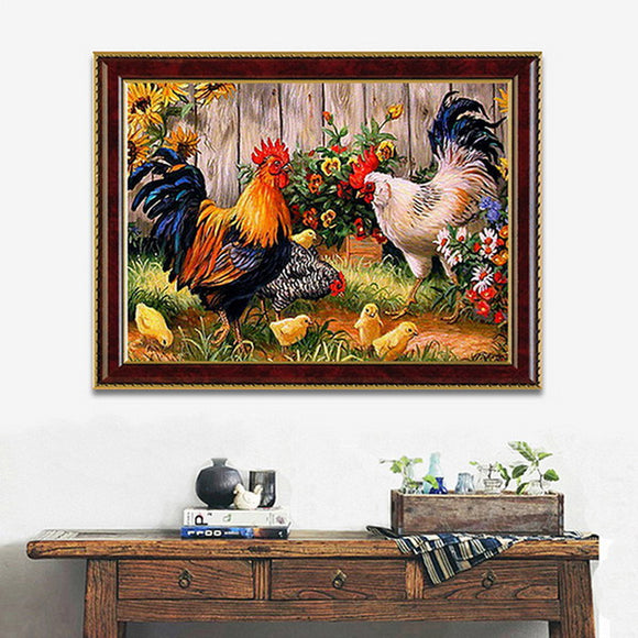 14x18 Inches 5D Diamond Painting Garden Chicken Coop Cross Stitch Home Decor