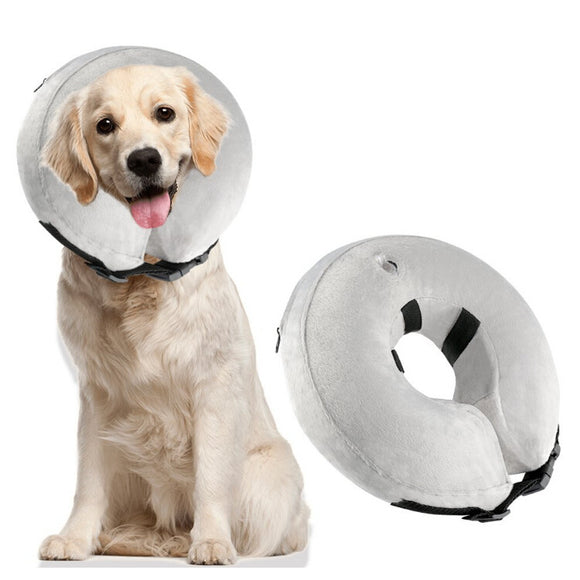 Protective Inflatable Dog Collar Soft Pet Recovery E-Collar Cone for Small Medium Large Dogs