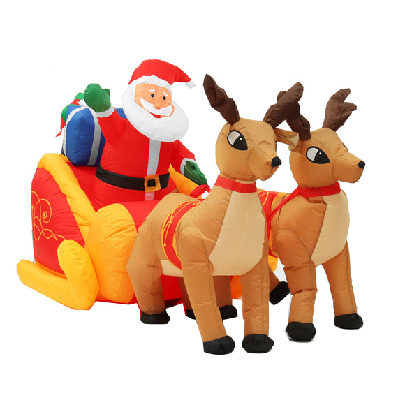 2.2M Jingle Jollys Christmas Tree Decoration Inflatable Toys Santa Sleigh Ride Reindeer Deer Decor