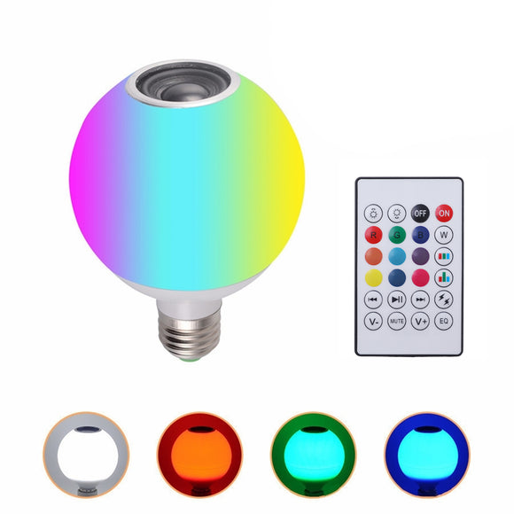 AC100-245V 12W RGBW LED Wireless bluetooth Speaker Light Bulb Music Play Lamp + Remote Control