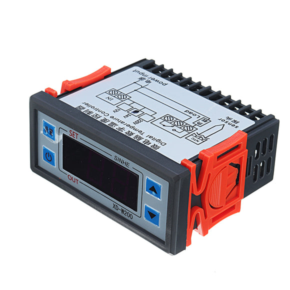 XD-W200 24V Digital Display Intelligent Temperature Controller Cold Storage Controller Adjustable Thermostat With Sensor