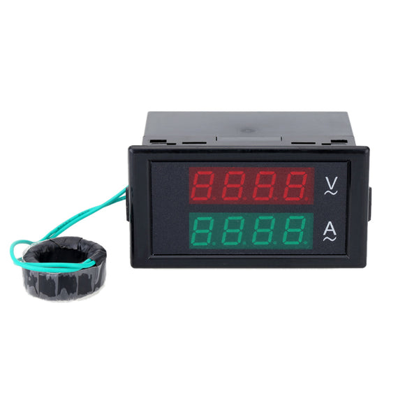 DL69-2042 Dual AC Digital Ammeter Voltmeter LCD Panel Amp/Volt Meter With Back Case