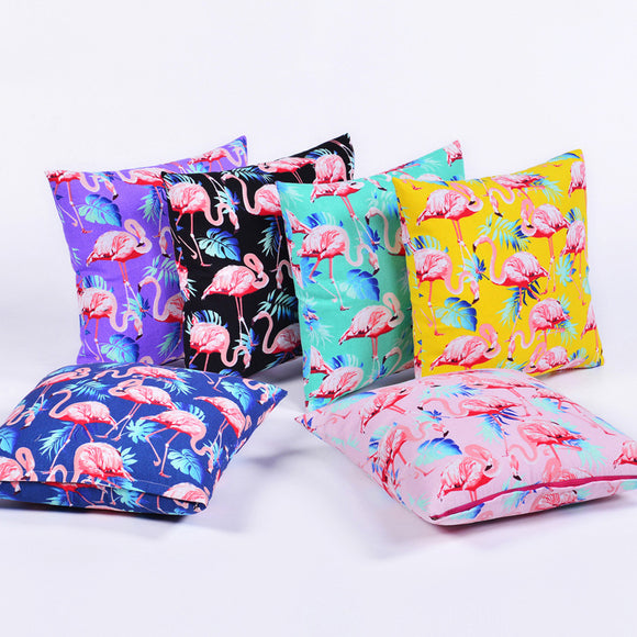 45*45 cm Flamingo Cotton Linen Cushion Cover Home Pillow Decor Soft Sofa Car Bedding Pillowcase
