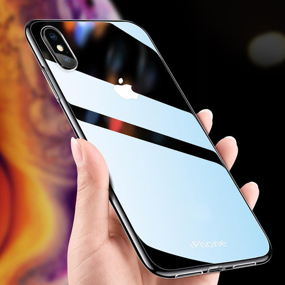 Bakeey Clear Tempered Glass Protective Case For iPhone XR/XS/XS Max/X/8/8 Plus/7/7 Plus