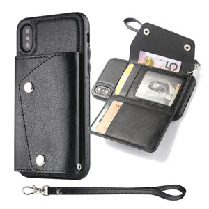 Bakeey Classic PU Leather Wallet Card Slots Bracket Case for iPhone X