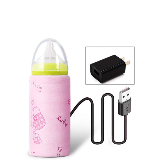 KCASA Thermostat Milk Bottle Insulation Cover USB Car Charging Heating Cover Portable Thermostatic Insulation Bag Hot Milk Bottle Universal