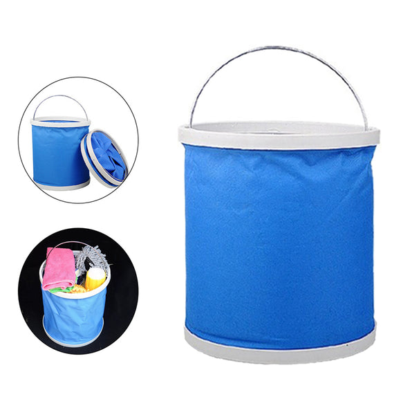 11L Oxford Portable Bucket Foldable Outdoor Hiking Camping Fishing Car Washing Folding Bucket Basin