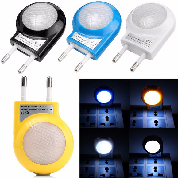 Mini LED 0.7W Induction Sensor Control Kids Bedside Night Light Wall Lamp EU Plug