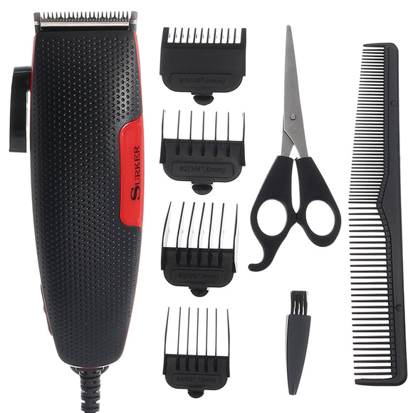 SURKER Electric Hair Clipper Trimmer Barber Styling Tools Cutting Scissors Household Comb Brush