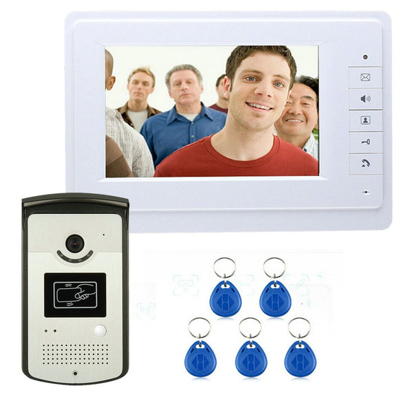 ENNIOSY819MEID11 7 Color Video Intercom Door Phone System with Monitor RFID Card Reader HD Doorbell