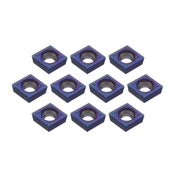 Drillpro 10pcs HRC45 Blue Nano CCMT09T304 VP15TF Carbide Insert for SCLCR/SCLCL Turning Tool Holder