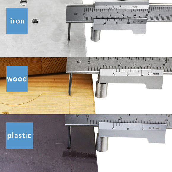 0-200MM Parallel Ruler Crossed Caliper Cursor Marking Stainless Steel Caliper Carbide Needle Marking Vernier Caliper