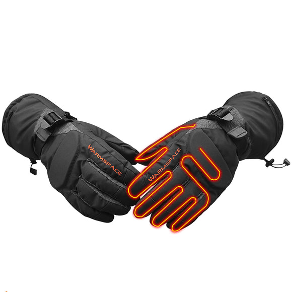 WARMSPACE Men Women Rechargeable Electric Warm Heated Gloves Battery Powered Gloves Winter Sport Heat Gloves for Climbing Ski