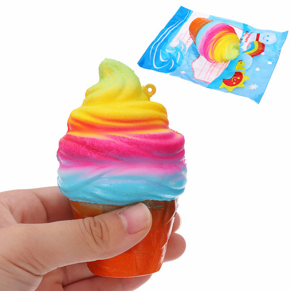 YunXin Squishy Ice Cream 10cm Slow Rising With Packaging Phone Bag Strap Decor Gift Collection Toy