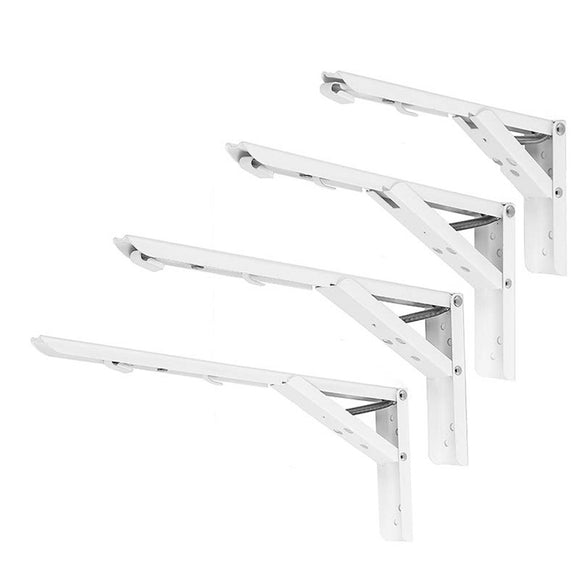 2pcs 8/10/12/14 Inch Folding Triangle Bracket Heavy Duty Steel L-Shaped Storage Wall Shelf Bracket