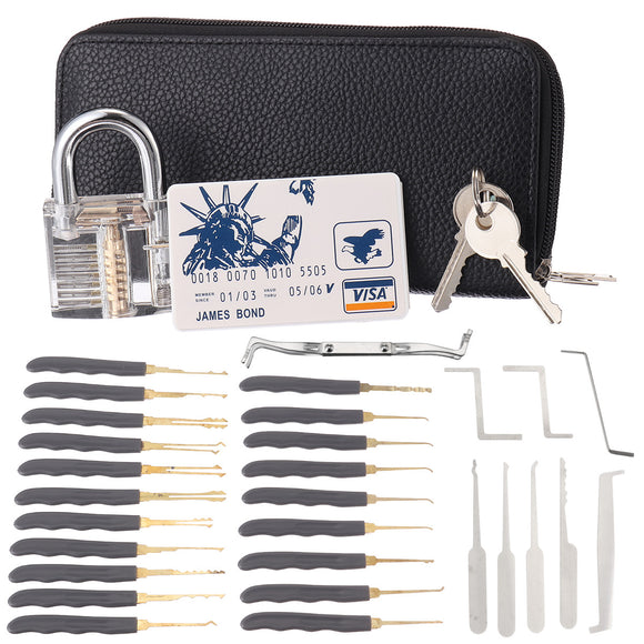 Lock Pick Locksmith Tool Door Lock Opener Fast Unlock Spanner Blades Kit
