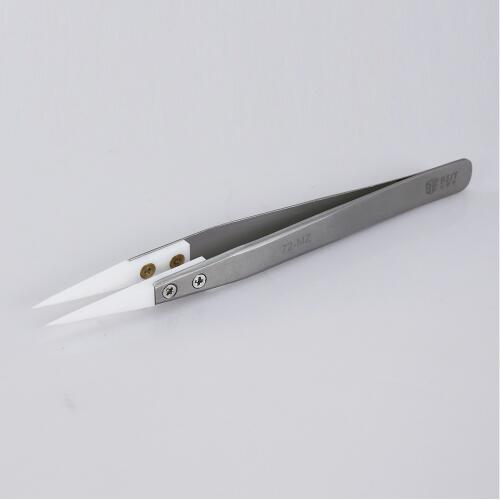 BEST BST-72-MZ Anti-acid Ceramic Stainless Steel Tweezer Fine Pointed Tips With Heat Resistance