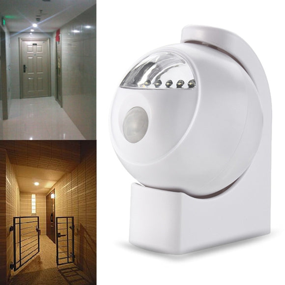 Wireless 5 LED PIR Motion Sensor Battery Powered Night Light Wall Cabinet Lamp