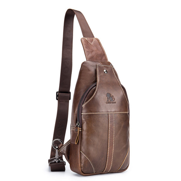 Genuine Leather Vintage Crossbody Bag Leisure Business Travel Chest Bag For Men