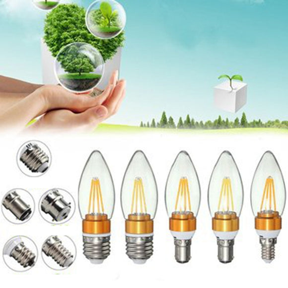 E27 E14 E12 B22 B15 4W Golden Incandescent Candle Light Bulb Home Lighting Decoration 220V