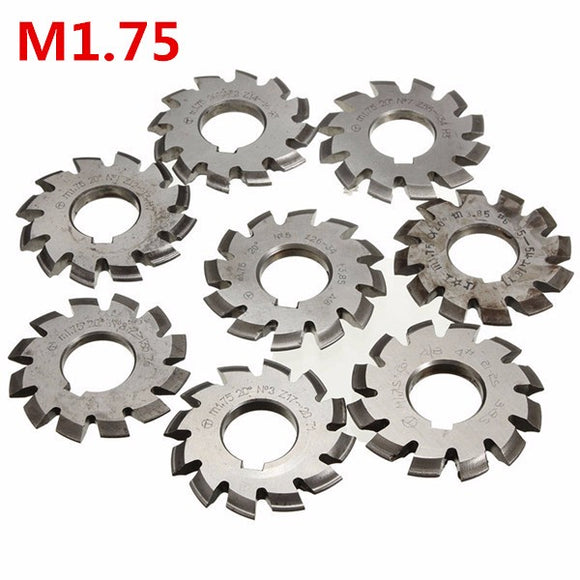 Module 1.75 PA20 HSS #1-8 Involute Gear Milling Cutter Inside Bore 22mm