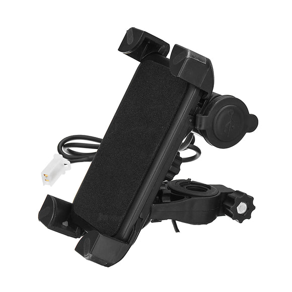 3.5-6.0inch Motorcycle Waterproof Handlebar Phone Holder Bracket GPS USB Charger