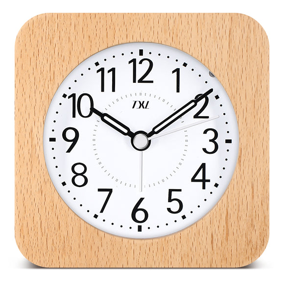 TXL Wooden Desktop Snooze Alarm Clock Backlight Silent Sleepiness Growing BiBi Sound Nocturnal Point
