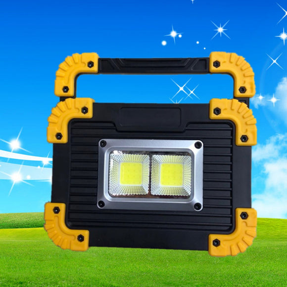 Portable 20W Dual COB LED USB Rechargeable LED Camping Work Flood Light Outdoor Searchlight