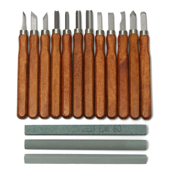 15Pcs Woodcut Knife DIY Tool Engrave Hand Carving Wood Chisel Woodworking Graver