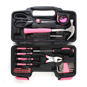39Pcs Home Repair Tool Kit General Household Tool Kit for Home Maintenance with Plastic Toolbox